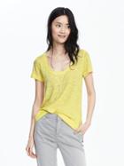 Banana Republic Womens Slub Scoop Tee Size L - Sunbeam