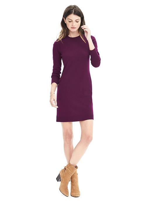 Banana Republic Womens Crewneck Sweater Dress Size L Tall - Cranberry