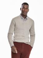 Banana Republic Mens Silk Cotton Cashmere Vee Pullover Size L Tall - New Stone