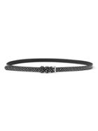 Banana Republic Womens Dot Snake Print Leather Skinny Trouser Belt Black & White Size M