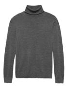 Banana Republic Mens Extra-fine Italian Merino Wool Turtleneck Stardust Grey Size S