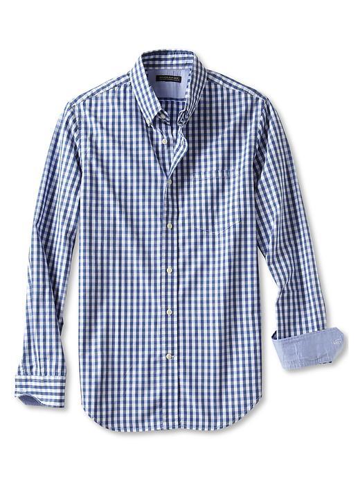 Banana Republic Tailored Slim Fit Soft Wash Gingham Shirt