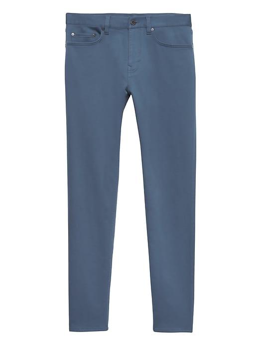 Banana Republic Mens Skinny Traveler Pant Moonshadow Blue Size 35w
