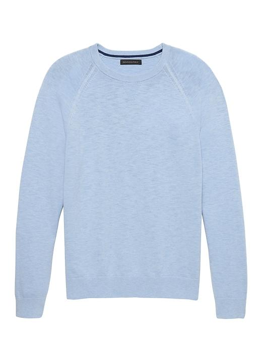 Banana Republic Mens Textured Cotton Crew-neck Sweater Marfa Blue Size Xxs
