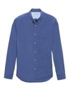Banana Republic Mens Camden Standard-fit Luxe Poplin Shirt Voltage Blue Size Xs