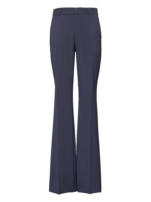 Banana Republic Womens Petite Logan Trouser-fit Machine-washable Italian Wool Blend Pant Navy Size 0