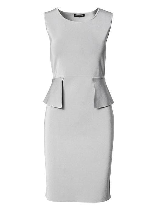 Banana Republic Womens Peplum Sheath Sweater Dress - Gray