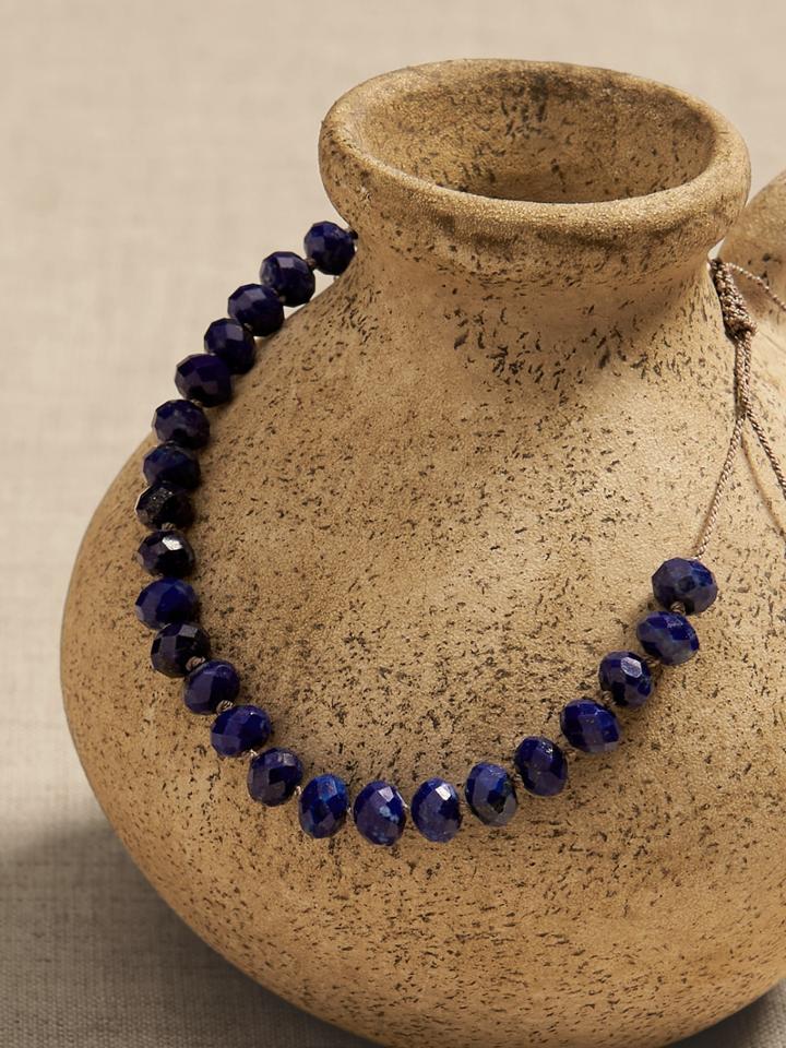 Lapis Knotted Bracelet | Aureus + Argent