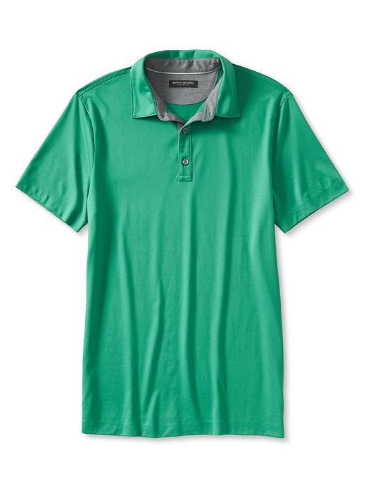 Banana Republic Mens Tailored Cotton/silk Polo Size L Tall - Surf Green