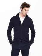 Banana Republic Mens Pima Cotton Zip Sweater Size L Tall - Preppy Navy