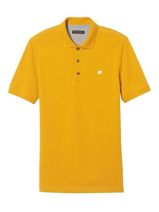 Banana Republic Solid Pique Polo - Yellow Ochre