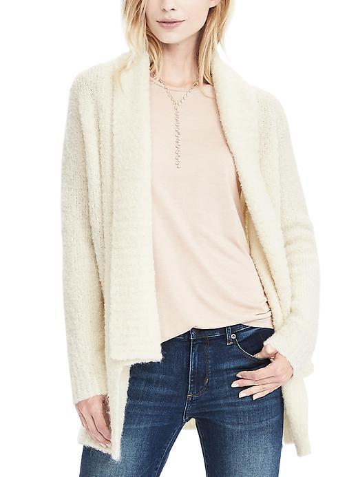 Banana Republic Womens Boucle Sweater Coat Size L - Cocoon