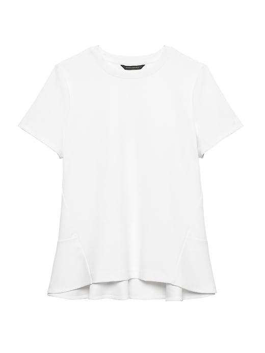 Banana Republic Womens Ruffle-back Top White Size M