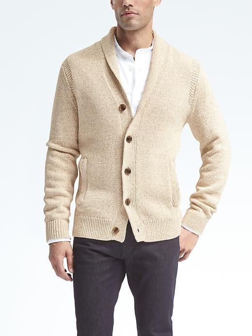 Banana Republic Mens Shawl Collar Cardigan - Almond