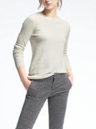 Banana Republic Womens Italian Cashmere Blend Rope Trim Pullover - Cocoon