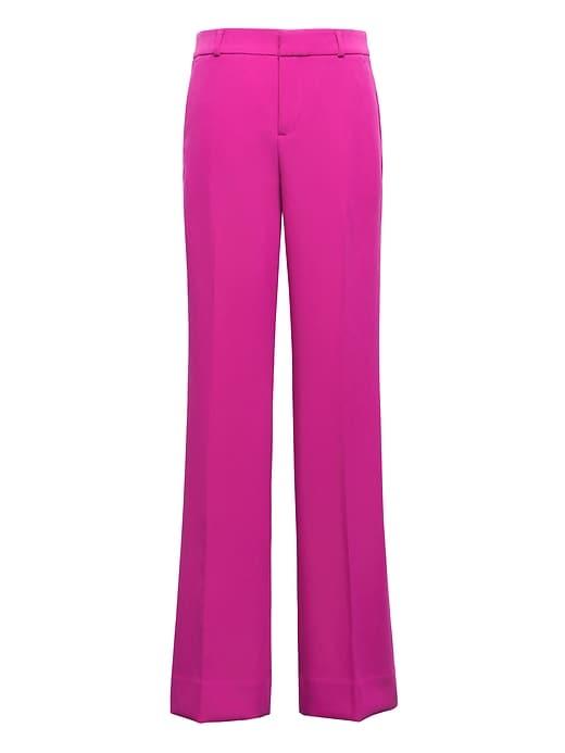 Banana Republic Womens Blake Wide Leg-fit Bi-stretch Pant Bright Sangria Size 20