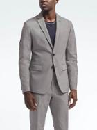 Banana Republic Mens Slim Light Gray Wool Cotton Suit Jacket - Gray Sky