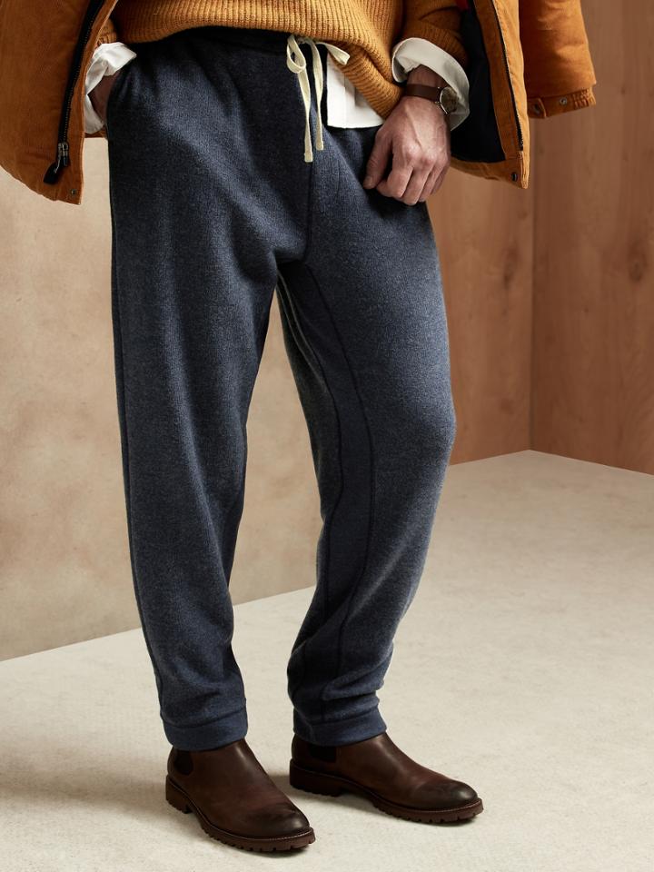 Brushed Waffle-knit Jogger