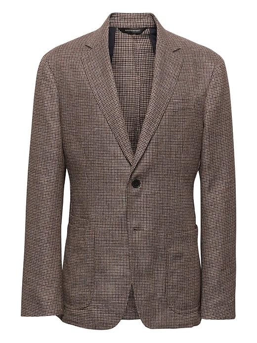 Banana Republic Mens Slim Brown Cotton-linen Blazer Brown Burlap Size 40