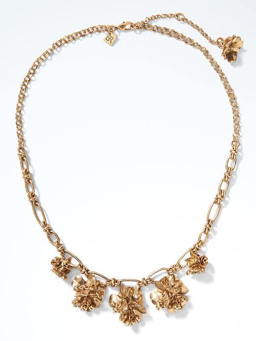 Banana Republic Dainty Floral Necklace - Gold