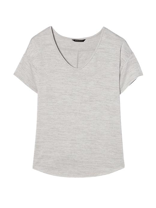 Banana Republic Womens Soft Jersey Swoop Tee Heather Gray Size Xl