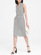 Banana Republic Womens Petite Elephant Print Silk Trench Dress Elepant Size 8