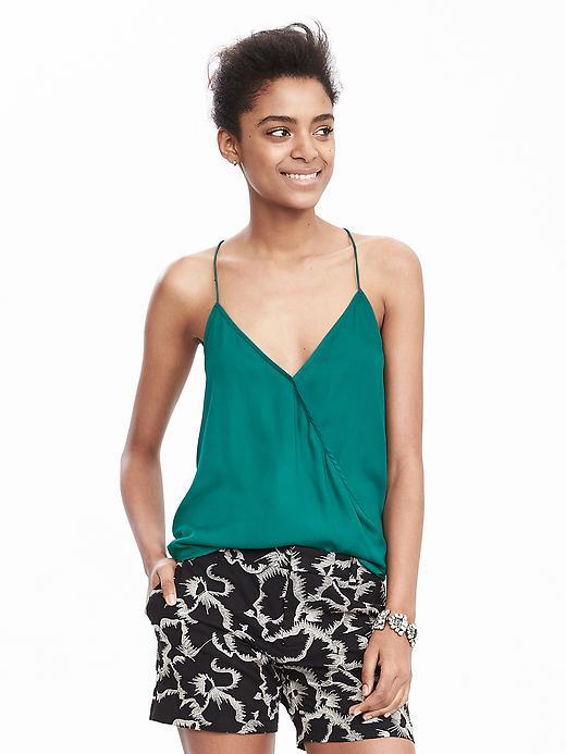 Banana Republic Womens Wrap Front Cami Size L - Cosmic Teal