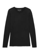 Banana Republic Womens Stretch Cotton-modal Fitted Crew-neck T-shirt Black Size Xs