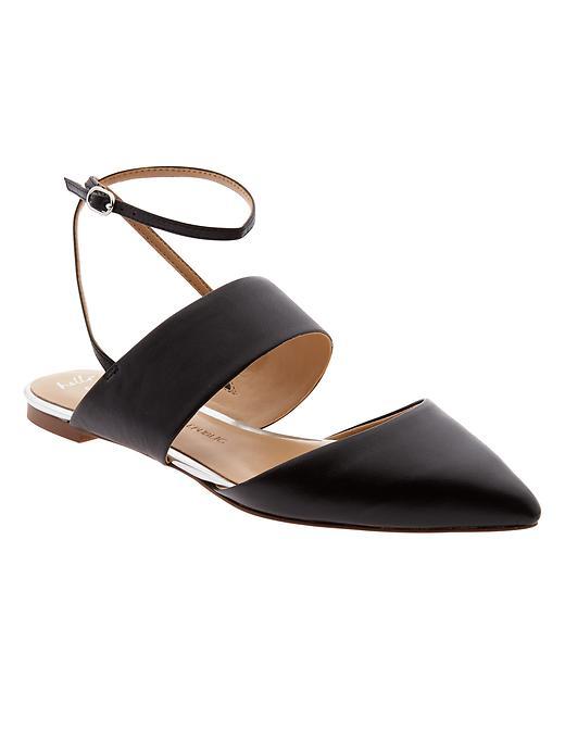 Banana Republic Abilene Ankle Strap Flat Size 10 - Black