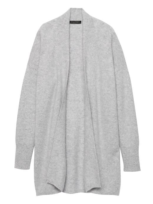 Banana Republic Womens Brushed Cashmere Long Open Cardigan Sweater Heather Gray Size Xs