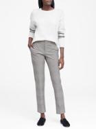 Banana Republic Womens Ryan Slim Straight-fit Plaid Pant Black, White & Green Plaid Size 16