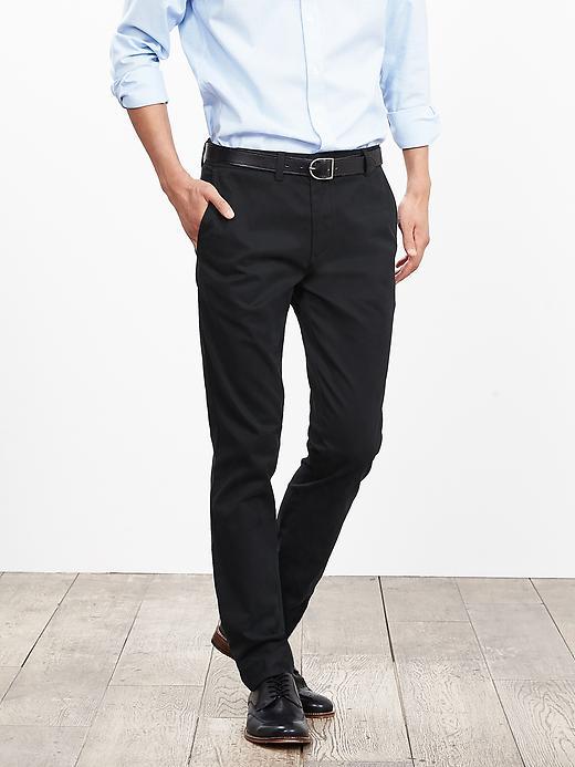 Banana Republic Mens Fulton Skinny Cotton Chino Size 32w 36l Tall - Black