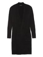 Banana Republic Womens Plush Wool Blend Duster Cardigan Sweater Black Size Xxs