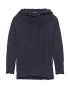 Banana Republic Womens Petite Italian Merino-blend Sweater Hoodie Navy Blue Size S