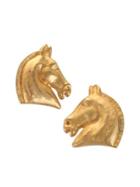 Banana Republic Womens Luxe Vintage Hermes Gold Horse Earring - Gold