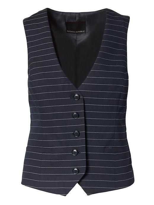 Banana Republic Womens Pinstripe Vest - Navy Pinstripe