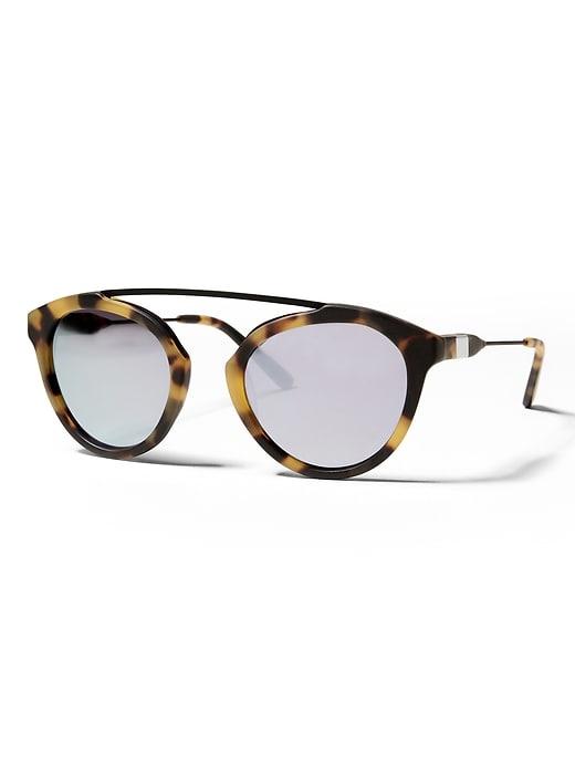Banana Republic Womens Westward Leaning   Flower Sunglasses Sand Tortoise With Super Silver Inlay Size One Size