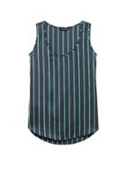 Banana Republic Womens Stripe Scoop High-low Tank Navy Size L
