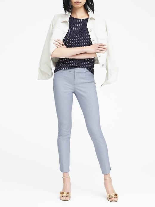 Banana Republic Womens Sloan Skinny-fit Dolphin-hem Ankle Pant Frosty Blue Size 14