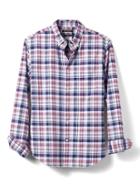 Banana Republic Mens Camden Fit Plaid Mechanical Stretch Oxford Shirt - Pink