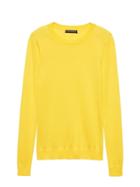 Banana Republic Womens Silk Cashmere Crew-neck Sweater Yellow Size S
