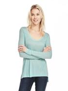 Banana Republic Womens Modal Scoop Neck Tee Size L - Soft Turquoise