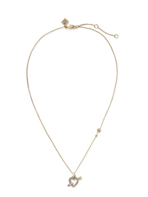 Banana Republic Womens Arrow & Heart Pendant Necklace Clear Size One Size