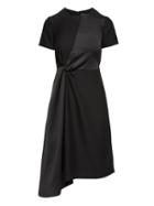 Banana Republic Womens Mixed-media Fit-and-flare Dress Black Size 0