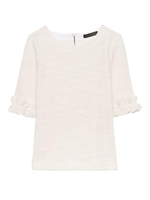 Banana Republic Womens Boucl Tee White Size S