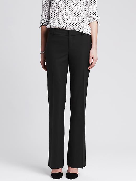Banana Republic Womens Jackson Fit Black Lightweight Wool Trouser Size 12 Long - Black