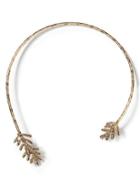 Banana Republic Hammered Leaf Open Collar Necklace Size One Size - Brass