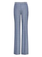 Banana Republic Womens Logan Trouser-fit Windowpane Tweed Pant Blue Size 14