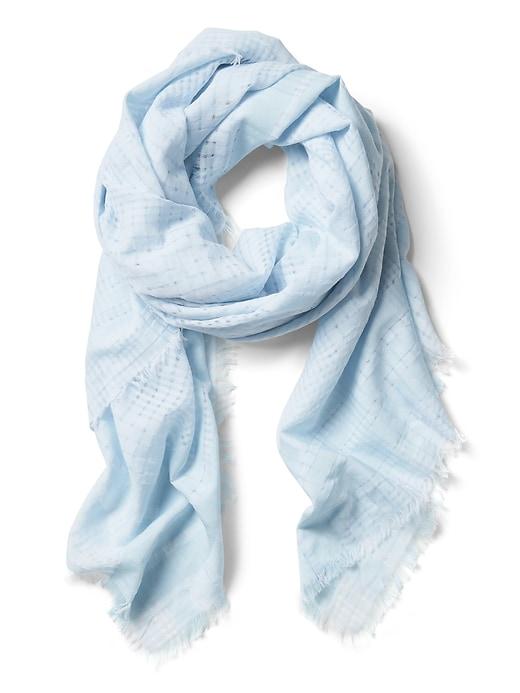 Banana Republic Womens Sheer Plaid Extra-large Square Scarf Blue Ice Size One Size