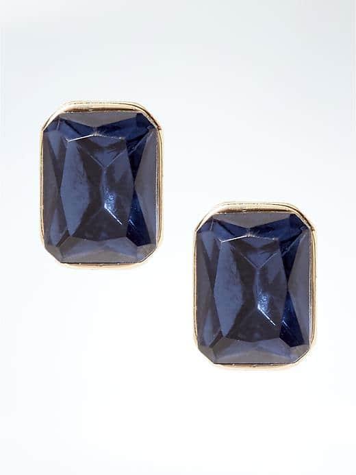 Banana Republic Baguette Stud Earring - Sapphire Blue